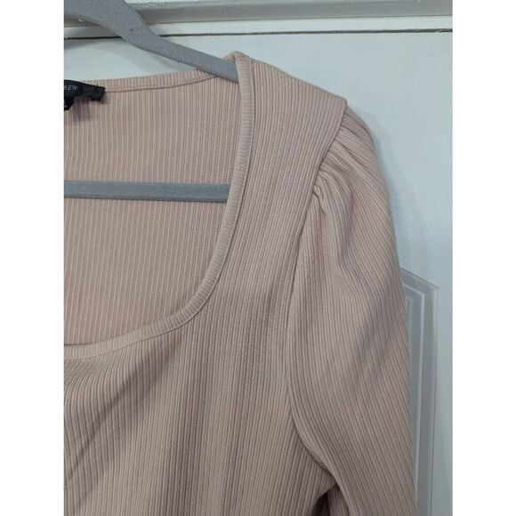 J.‎ Crew Ribbed stretch-cotton square neck T-Shirt women's size XL tan basics - Picture 2 of 6